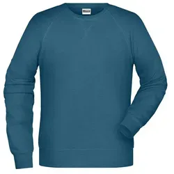 Sweatshirt Raglanärmel JN8022 - James & Nicholson Petrol-Melange 5XL - Arbeits- & Schutzkleidung, langlebiges Sweatshirt mit Raglanärmeln, ideal für täglichen Gebrauch und sportliche Aktivitäten, in 10 Farben und bis 5XL erhältlich.