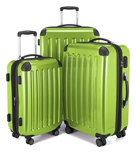 Hauptstadtkoffer - Alex - 3er Koffer-Set Trolley-Set Rollkoffer Reisekoffer Erweiterbar, 4 Rollen, (S, M & L), Apfelgrün