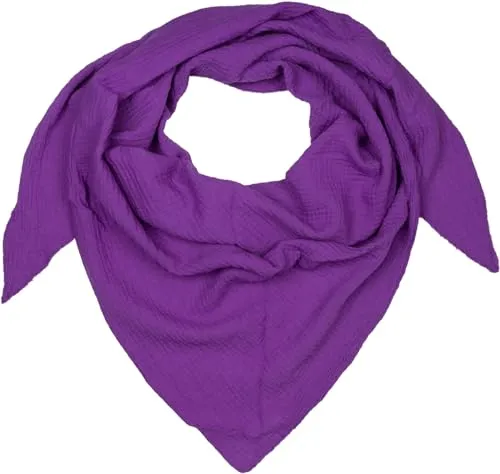styleBREAKER Damen Musselin Dreieckstuch aus 100% Baumwolle - Halstücher für Damen, weiches und leichtes Halstuch in Lila, ideal für jede Jahreszeit und vielseitig kombinierbar.
