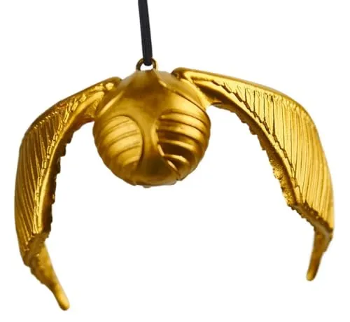 Baumschmuck Goldener Schnatz aus Harry Potter - Weihnachtskugel Golden Snitch, Baumkugel Zauberer Quidditch, Weihnachtsdeko Fantasie