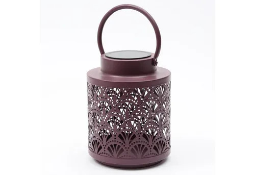 MARELIDA LED Laterne Solar Laterne Fächer Gingko Muster Garten Solarlampe Terrasse Balkon, LED Classic, warmweiß (2100K bis 3000K)