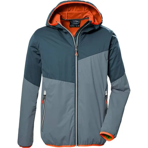 KILLTEC KOS 330 BYS JCKT 00502 blaugrau 140 - Outdoorjacke für Jungen, wasserabweisend und winddicht, mit elastischen Bündchen und PFC-frei für mehr Nachhaltigkeit.