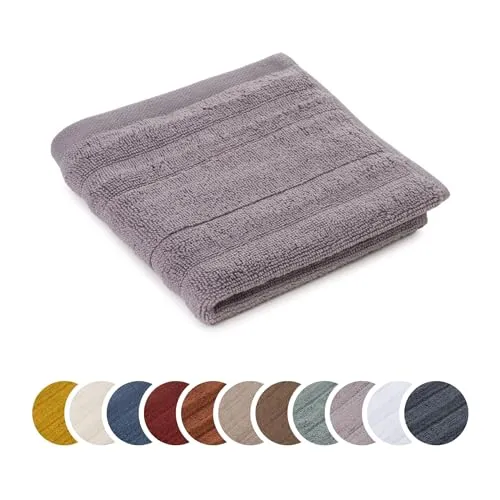 liebling Seiftuch Luxus Bio Baumwolle, Serie Marseille, 770 gr. / m², 30 x 30 cm, Ökotex, 60 Grad, saugstark, schnelltrocknend, Farbe: Silber