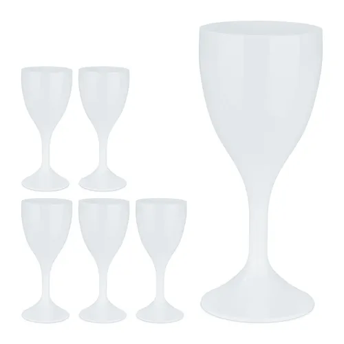 Weingläser Kunststoff 6er Set Rotweingläser Mehrweg Kelchgläser Weißweingläser