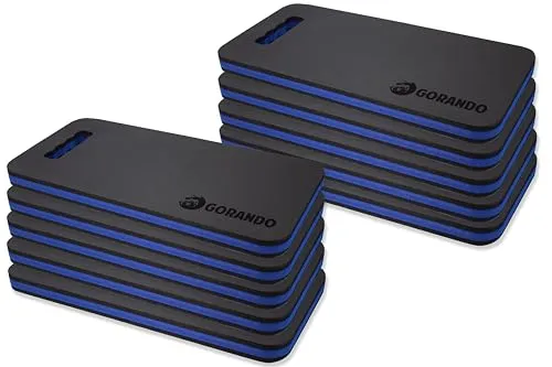 GORANDO® Premium Kniekissen 10er Set - Blau | Ideale Knieunterlage für Garten und Werkstatt - Kniekissen Set für komfortables Arbeiten im Garten und Werkstatt. Robustes EVA-Material mit Memory Effekt, wasser- und schmutzabweisend für langlebigen Einsatz.