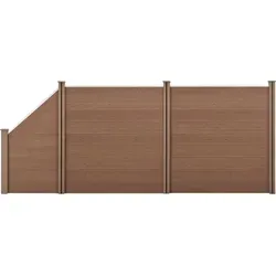 neu.holz WPC Gartenzaun 183x451cm - Braun Sichtschutz und Windschutz - Gartensichtschutz aus WPC, stabil und langlebig. Ideal für Sicht- und Windschutz mit einfachem Aufbau. Perfekt für Ihre Garten- oder Grundstücksbegrenzung.