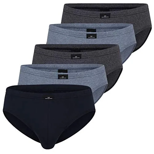 Götzburg Herren Slip 740921 5er Pack (M, 631 blau-dunkel-Melange)