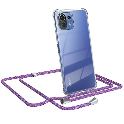 EAZY CASE Handykette kompatibel mit Xiaomi Mi 11 Lite/Mi 11 Lite 5G / 11 Lite 5G NE Handyhülle mit Umhängeband, Handykordel mit Schutzhülle, Silikonhülle, Hülle mit Band, Stylische Kette, Unicorn