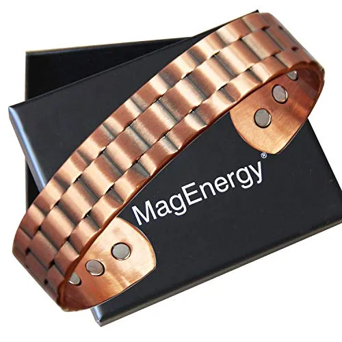 MagEnergy Herren Kupferarmband mit 6 starken Magneten