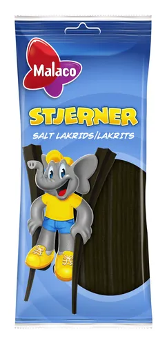 MALACO STJERNER SALT LAKRIDS 92g - Stangen - Lakritz - Dänisch - Stern - Salz -