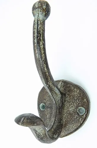 Wandhaken Garderobenhaken Kleiderhaken massiv Gusseisen rustikal Garderobe Wandgarderobe braun Nostalgie