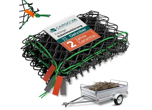 Anhängernetz dehnbar 1x2 bis 2x3M Abdecknetz Hängernetz Transportnetz schwarz