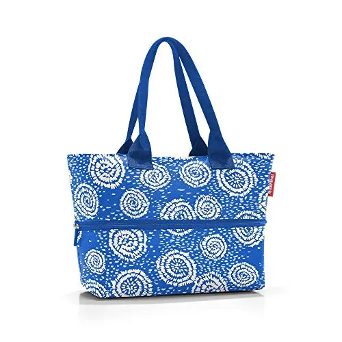 Reisenthel Shopper e1 RJ Umhängetasche - Batik Strong Blue - Damen-Shopper mit erweiterbarem Volumen von 12l auf 18l, ideal für Strand und Freizeit, mit praktischem Reißverschluss und Innentasche.