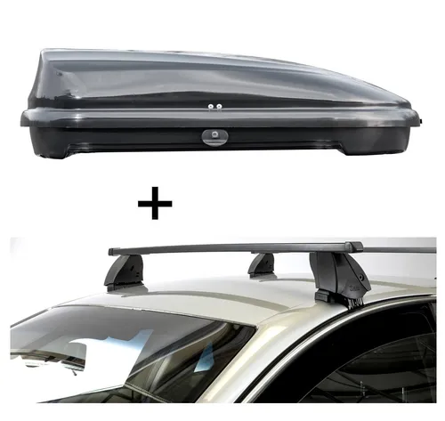 Dachbox VDPFL320L+Dachträger K1M für für Mitsubishi L200 / Triton V 4Türer ab 15