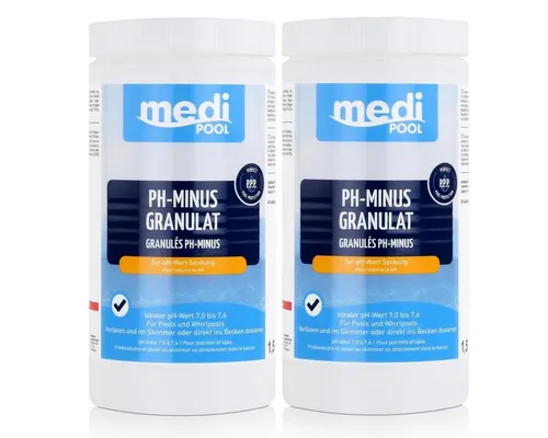 mediPOOL Poolpflege mediPOOL PH-Minus Granulat 1,5kg - Zur pH-Wert Senkung (2er Pack)