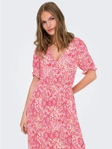 ONLY Female Kleid ONLCHIANTI Langes Kleid - Elegantes, langes Kleid mit normalem Schnitt und Kurzarm. Aus 100% Viscose LENZING ECOVERO für angenehmen Tragekomfort und stilvolle Looks.