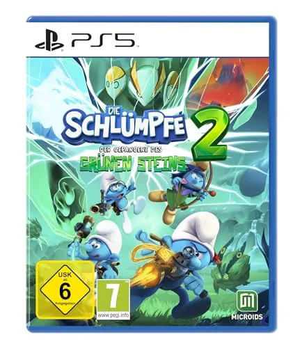 Die Schlümpfe 2: Der Gefangene des grünen Steins - PS5 [EU Version] - Spiele für PlayStation 5, erlebe ein aufregendes Abenteuer mit Handy und Gargamel, entdecke neue Gebiete und verbessere den SchlumpfoMix im Koop-Modus!
