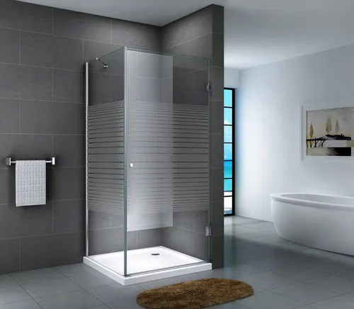 Duschkabine Spritzschutz Gestreift 80 x 195 x 80 cm mit Wanne
