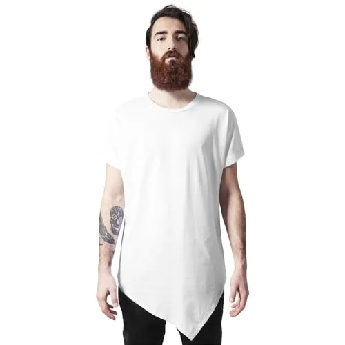Urban Classics Herren Asymetric Long Tee T-Shirt, Weiß (White 220), M
