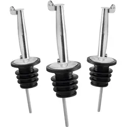 Ausgießer für Flaschen Edelstahl mit Verschlusskappe - 3er Set