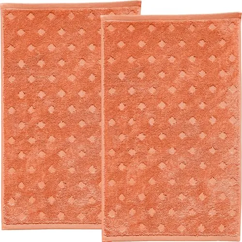 Erwin Müller Walk-Frottier Gästetuch 2er-Pack Baden Baden orange Größe 30x50 cm - extra saugstark, schnell trocknend, samtweich, mit Schlaufe