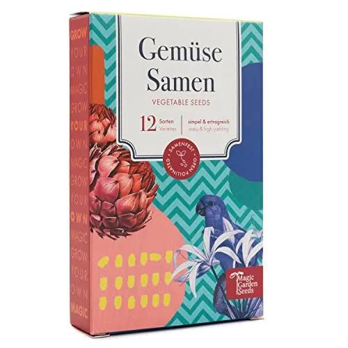 Gemüsesamen - 12 samenfeste bunte Garten-Gemüsesorten für den Garten, das Hochbeet und den Balkon - simpel & ertragreich - Einsteiger-Saatgutset als kleines Geschenk oder für den Eigenbedarf