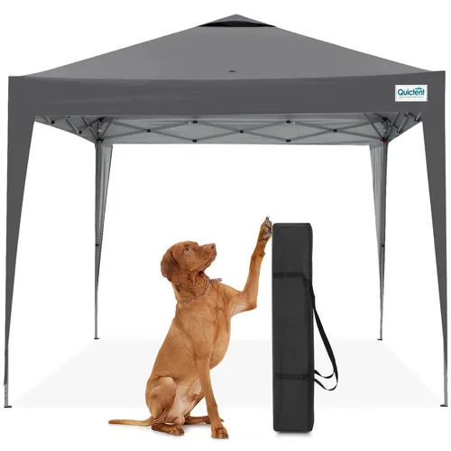 Faltpavillon 3x3m wasserdicht mit UV-Schutz 50+, Pop-Up Partyzelt Grau