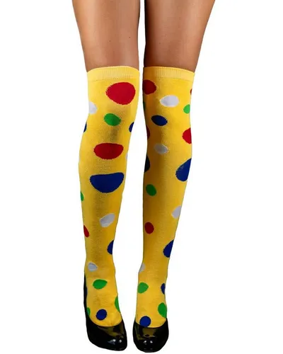 Das Kostümland Kostüm Overknees Clown Kniestrümpfe 'Polka Dot' - 414030