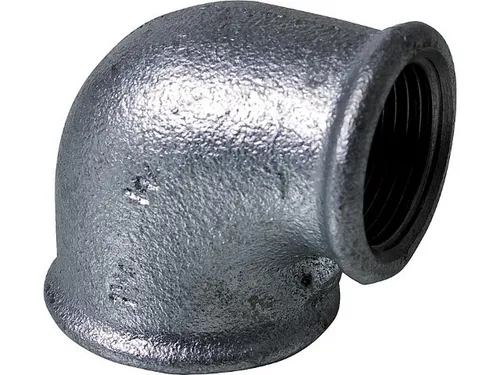 Tempergussfitting verzinkt Nr. 90R Winkel reduziert I/I 90° 1 1/2'' x 1 1/4''