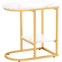 Costway Beistelltisch in Marmor Optik