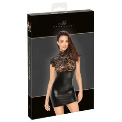 Kleid Libido Exclusive aus zarter Spitze und edlem Powerwetlook – Noir