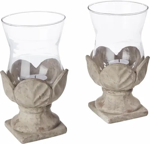 Home affaire Antik-Windlicht Set (2 St) in grau von Home Affaire