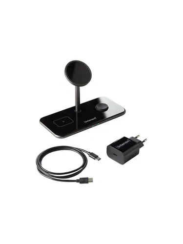 Intenso 3in1 Magnetic Wireless Charger MB13 - Kabellose induktive Ladestation, für Smartphone, Apple Watch und Earbuds, MagSafe kompatibel und elegantes Design
