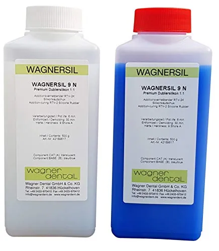 Produktbild WAGNERSIL 9 N (1 kg) | Premium Dubliersilikon | Mischverhältnis 1:1 | Abformsilikon | Silikon-Kautschuk | zur Herstellung von Silikonformen mit Epoxidharz, Gips, Wachs uvm. | DIY