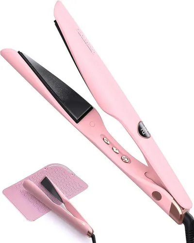 LANDOT Glätteisen 2in1 Haarglätter Lockenstab Keramik Ionen, Professionelles mit Temperaturregelung LCD Display Dualspannung