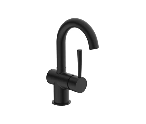 SCHÜTTE 79016 Waschtischarmatur CORNWALL mit hohem Auslauf - Touch-On-Wasserhähne für Badezimmerwaschbecken, elegantes matt schwarzes Design mit hohem Auslauf für mehr Komfort und Flexibilität im Bad.