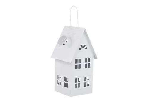 Marrakesch Orient & Mediterran Interior Teelichthalter Häuserzeile Teelichthalter Calibri weiß B 11cm, Scandi Chic Deko (1 St), Handarbeit