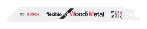 Bosch Zubehör S 922 VF Flexible for Wood and Metal Säbelsägeblatt - 2er-Pack - 2608656040 (2 Stück)