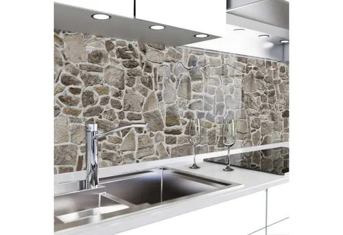 danario Küchenrückwand selbstklebend - Steinmauer - Küchenrückwand aus robuster, mattierter PET-Folie, selbstklebend und hitzebeständig. Ideal für einfache Montage und vielseitige Untergründe.
