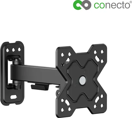 conecto Monitor TV Wandhalterung, neig- und schwenkbare Universalhalterung, max. VESA 100x100 mm, geeignet für 13-32 Zoll Monitore und Fernseher bis 20 kg, schwarz