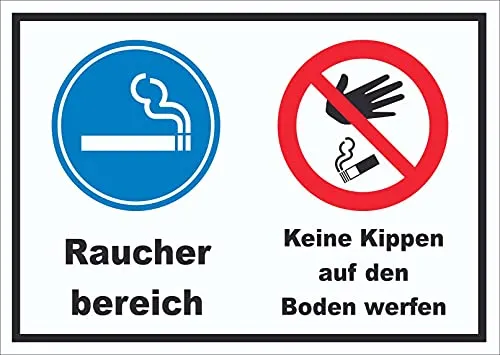 HB-Druck Schild Raucherbereich Boden verboten A6 (105x148mm)