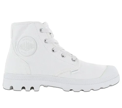 PALLADIUM Pampa Hi (W) Damen Boots - Vegane Stiefel in Weiß - Stiefel & Stiefeletten, atmungsaktiv und rutschfest, ideal für ganzjährige Nutzung und umweltbewusste Mode-Liebhaberinnen.