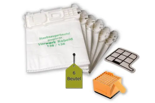eVendix Staubsaugerbeutel passend für Vorwerk Kobold VK 135 / 136, passend für Vorwerk, 1 St., Vorwerk Kobold VK 135, 136