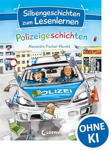 Silbengeschichten zum Lesenlernen - Polizeigeschichten: Lesetraining für die Grundschule - Lesetexte mit farbiger Silbenmarkierung