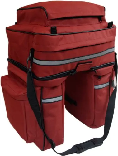 WITAN Gepäcktasche Fahrradtasche Satteltasche (Rot) FT3 - Fahrradtaschen mit 3 praktischen Taschen, Wasserfest und ausgestattet mit Reflektorenstreifen für mehr Sicherheit auf deinen Fahrten.