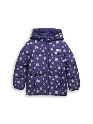TOM TAILOR Mädchen Puffer-Jacke mit Allover-Print - Jacken für Mädchen, wasserabweisend und warm gefüttert mit reflektierenden Details für Sicherheit bei Dunkelheit.