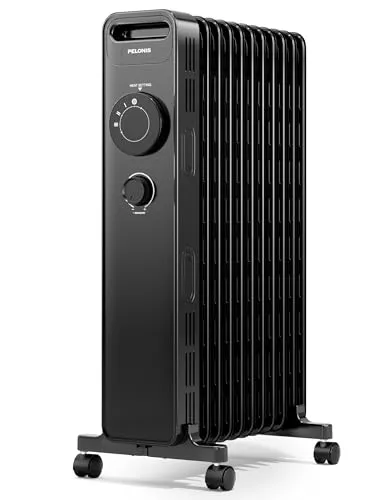 PELONIS Ölradiator 2300W mit J-foermigen Lamellen, Ölgefuellter Heizkoerper