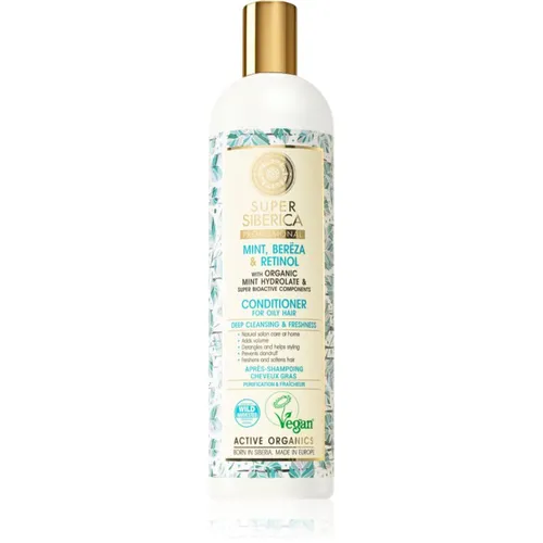 Natura Siberica Mint, Bereza & Retinol erfrischendes Balsam für fettiges Haar 400 ml