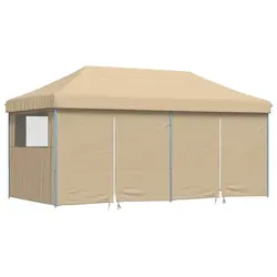 Maison Exclusive Partyzelt Faltbar Pop-Up 4 Seitenteile Beige