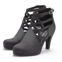 LASCANA Stiefelette Boots mit Cut-Outs VEGAN schwarz 38 EU - Wanderschuhe aus 100% veganem Lederimitat, modisch mit stylishen Cut-Outs und einem eleganten Stilettoabsatz für einen trendigen Look.